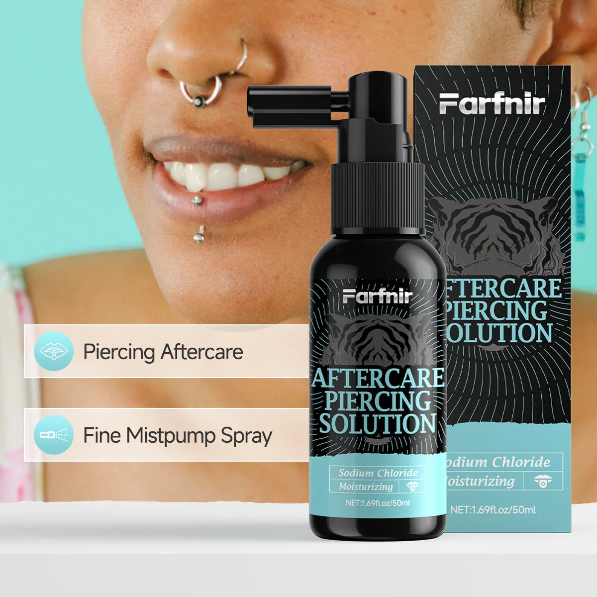 Piercing Aftercare Cleansing Spray – Ears, Nose & Lips 50ml