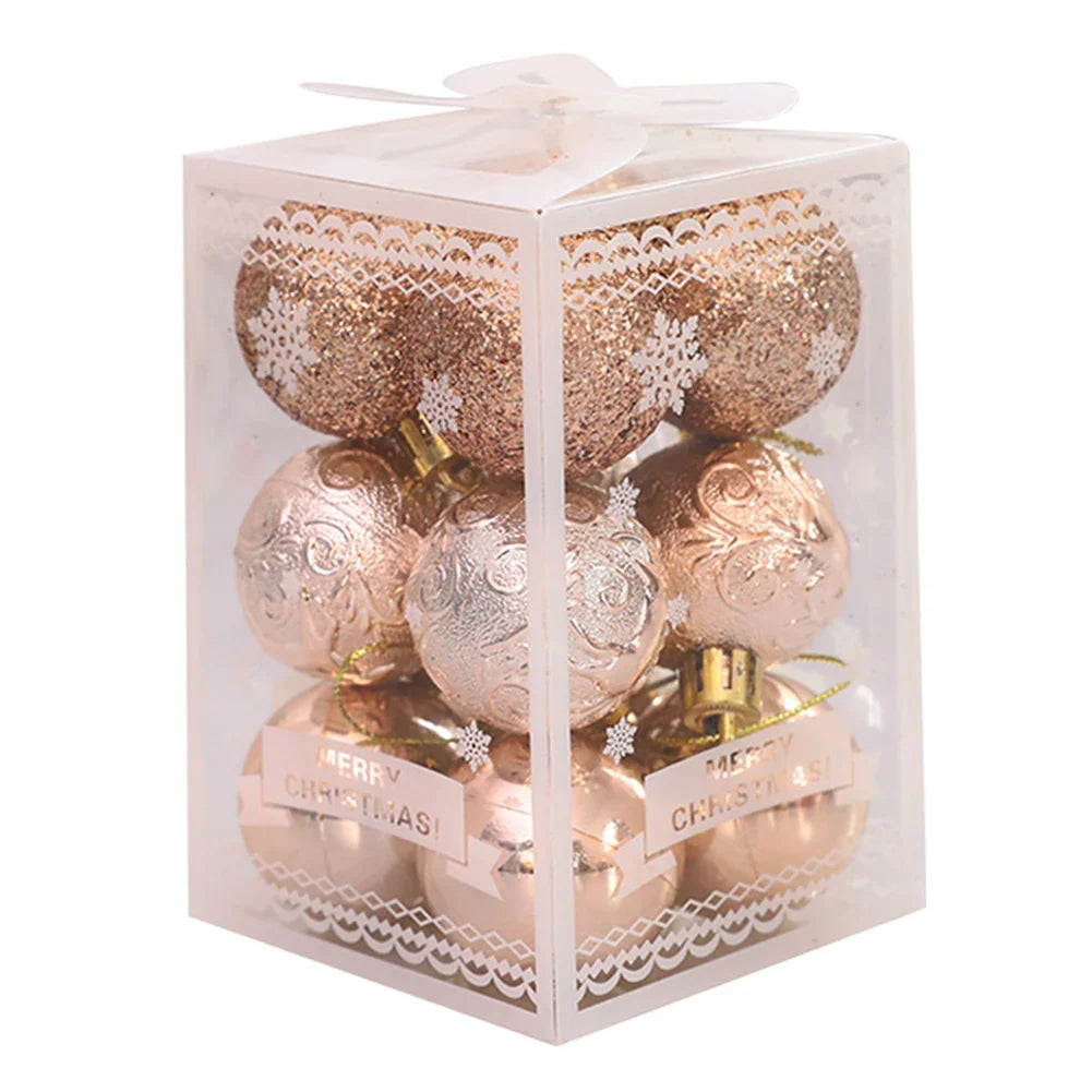12-Pack 4cm Plastic Christmas Ball Ornaments – Shiny Baubles