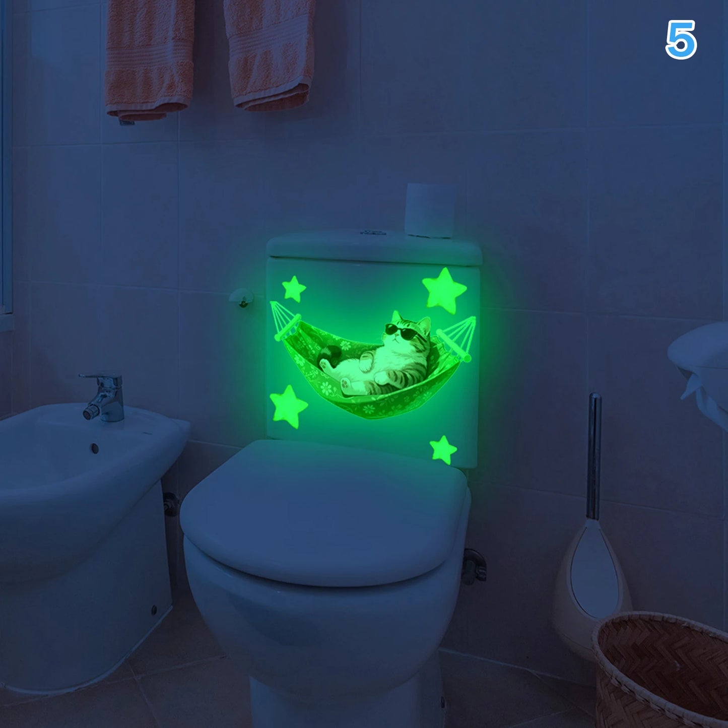 Glow-in-the-Dark Animal Toilet Sticker | Fun Bathroom Decor