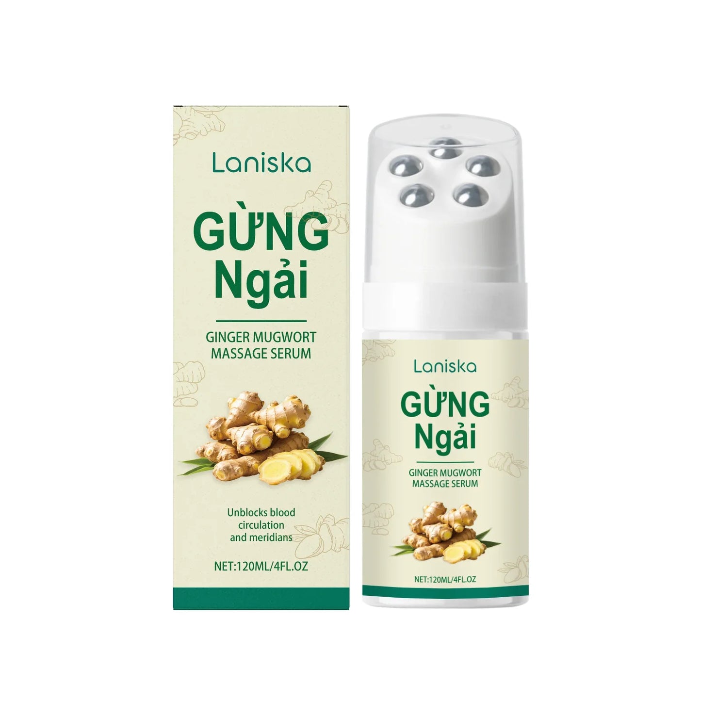 Ginger & Mugwort Roller Massage Oil – Neck & Shoulder Care