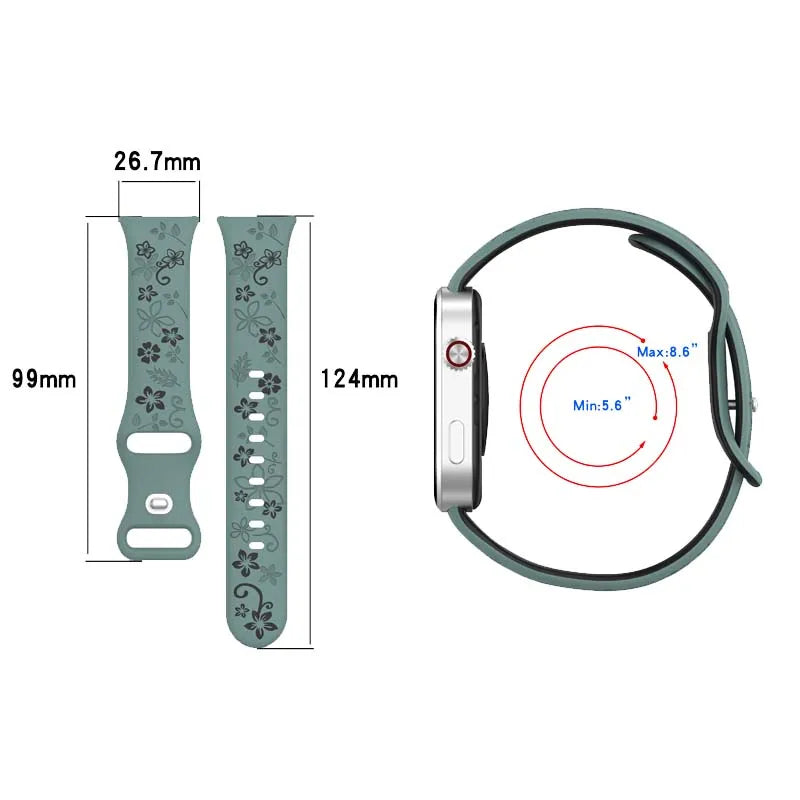 Two-Tone Floral Silicone Strap for Redmi Watch & Mi Band 8/9 Pro