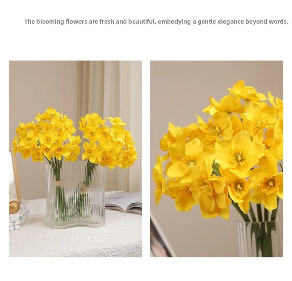 6-Pack Artificial Daffodil Bouquet | Silk Narcissus Flowers