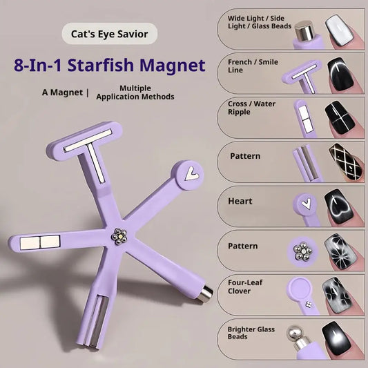 8 IN 1 Strong Magnetic Stick For Cat Eye Gel Polish Nail Magnet Tool Magnet Pen Nails Art Design Glitter Effect Manicure Tools Peaceful Pleasures Health and Wellness