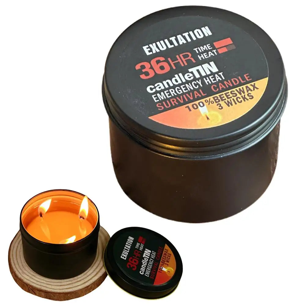 36-Hour Emergency Survival Candle | 3-Wick Soy Wax | 1–3 Pack Emergency Survival Candle Peaceful Pleasures Health and Wellness