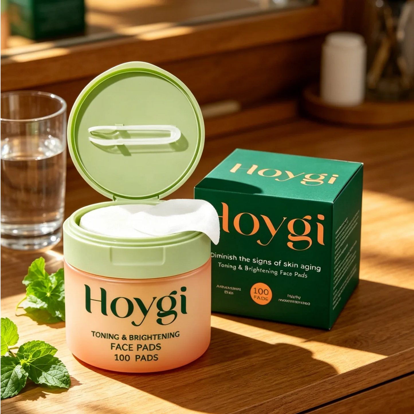 Hoygi Brightening Face Toner Pads 100ct – Hydrate & Even Skin