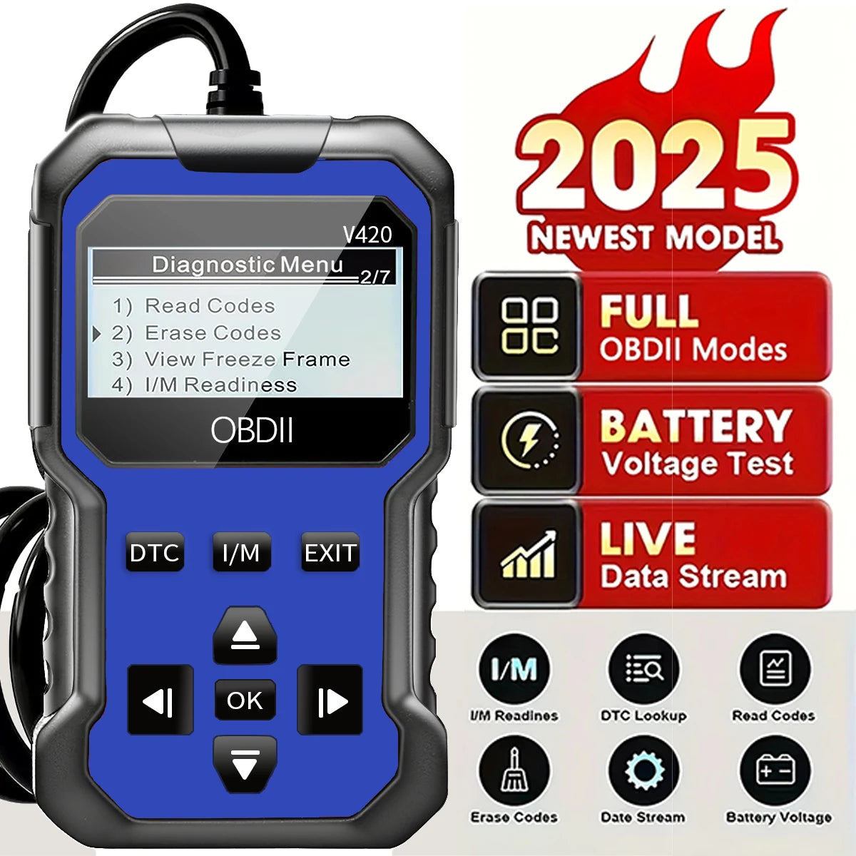 V420 OBD2 Scanner – Engine Fault Code Reader for DIY & Mechanics Peaceful Pleasures Health and Wellness