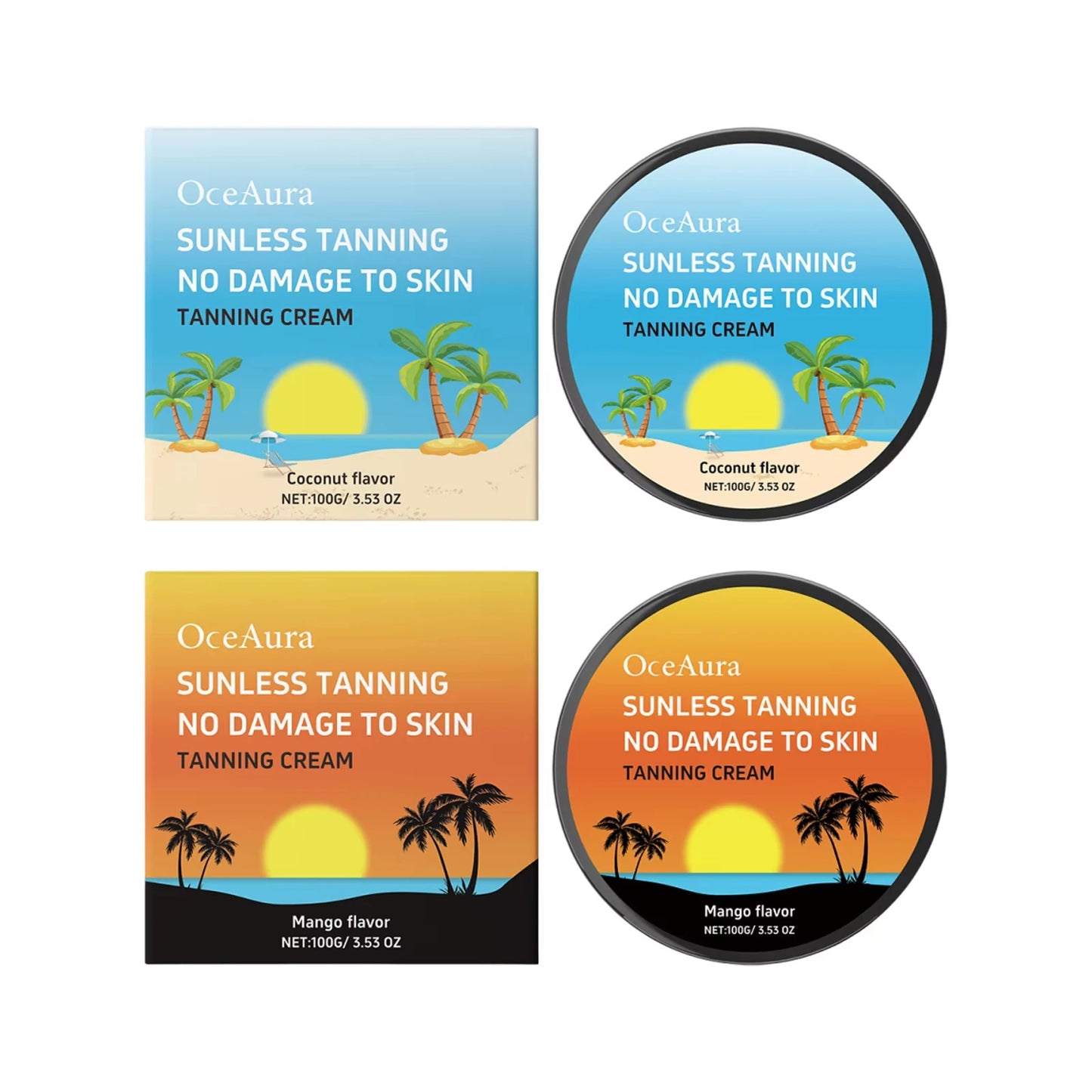 OceAura Sunless Self Tanning Cream – Streak-Free Bronzer 100g