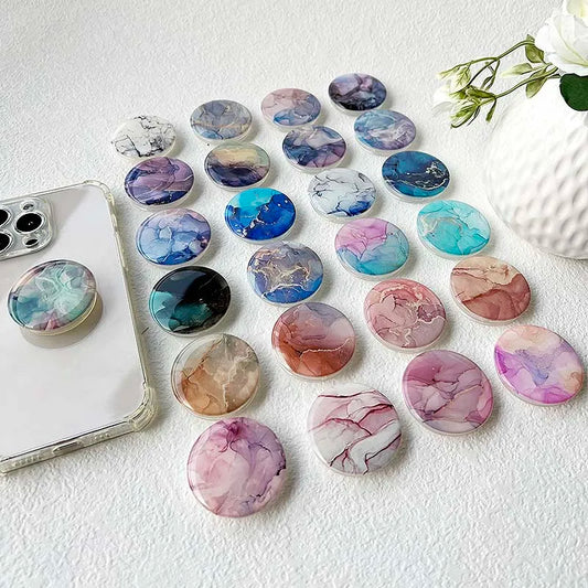 Socket Grip Tok Acrylic Glue Material High Quality Transparent Folding Stand Marble Pattern Phone Holder Foldable phone grip Peaceful Pleasures Health and Wellness