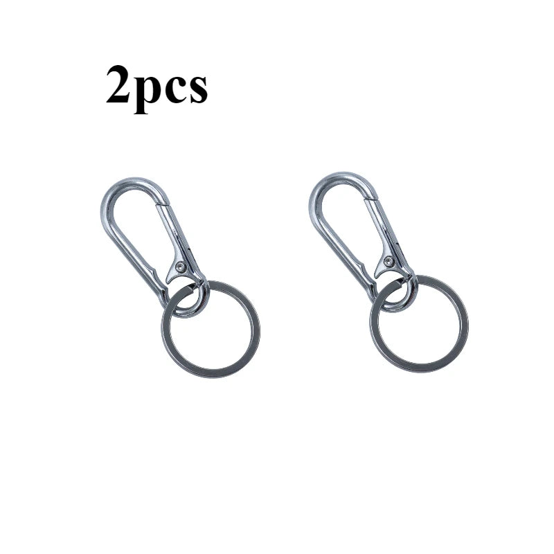 Stainless Steel Carabiner Keychain Clip | Waist Belt Key Ring Carabiner Key Ring Peaceful Pleasures Health and Wellness 2pcs