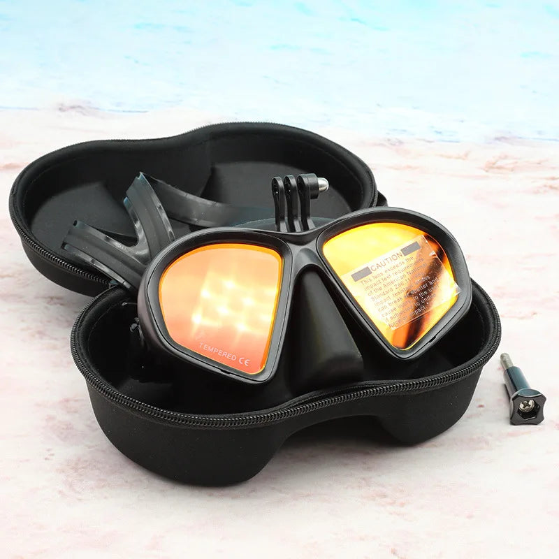Pro Low-Volume Freediving Snorkel Mask with Camera Mount