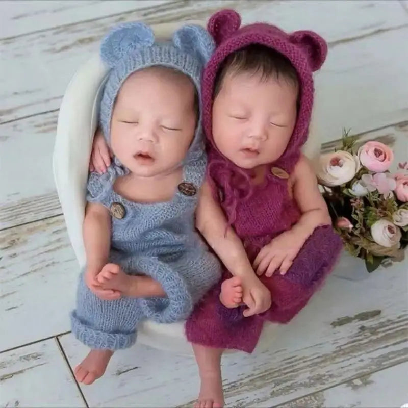 Newborn Photography Props | Mohair Baby Outfit Set 0–1 Month