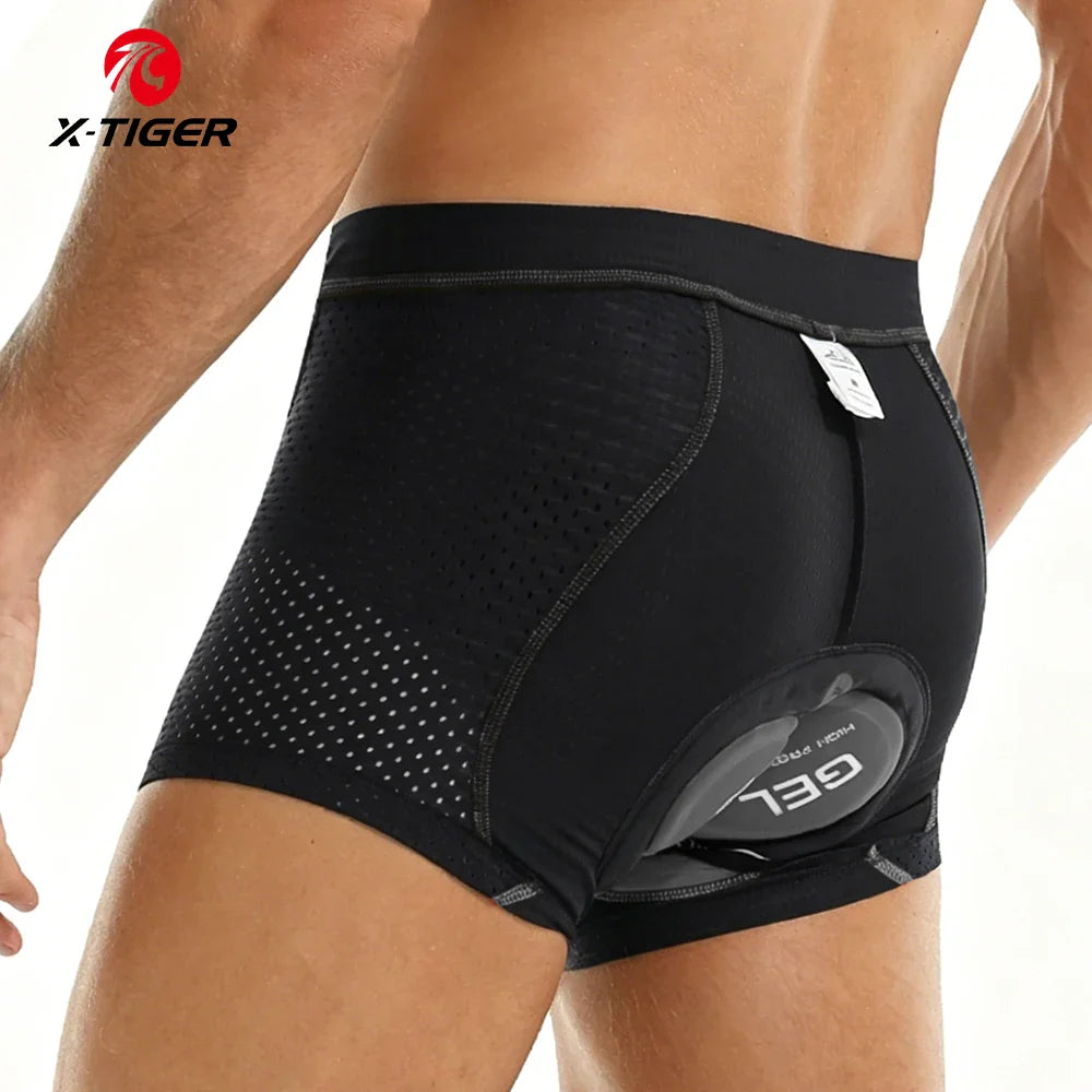 X-TIGER Men's 5D Gel Padded MTB Cycling Boxer Shorts