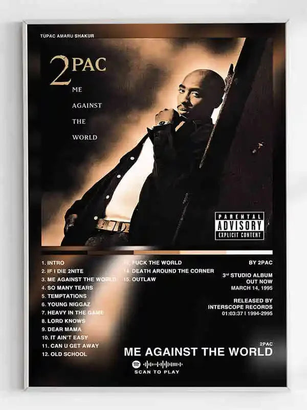 2Pac Music Album Cover Aesthetic Pictures Pop Hip Hop Rapper Tupac Posters For Room Modern Canvas Painting Art Wall Home Deco Peaceful Pleasures Health and Wellness F 50x70cm