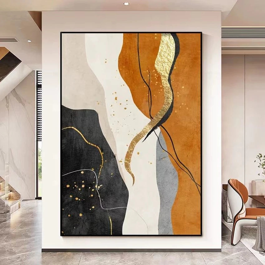 Nordic Wall Art Decor Oil Painting Modern Abstract Image High Quality Home Hanging Poster Handmade Canvas Mural For Parlor Porch Peaceful Pleasures Health and Wellness