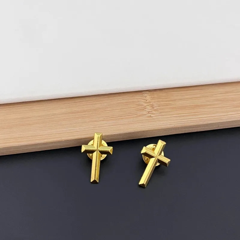 2pc Simple Retro Shiny Cross Brooch Badge Fashion DIY Clothing Decor Accessories Clothing Hats Accessories and Supplies Peaceful Pleasures Health and Wellness 2pc