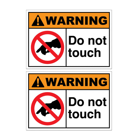2-Pack "Do Not Touch" Warning Vinyl Stickers – Weatherproof Vinyl Warning Decal Peaceful Pleasures Health and Wellness Default Title