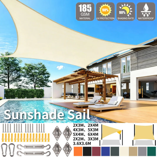 Waterproof Rectangle Sun Shade Sail – 98% UV Block Canopy Sun Shade Sail Peaceful Pleasures Health and Wellness