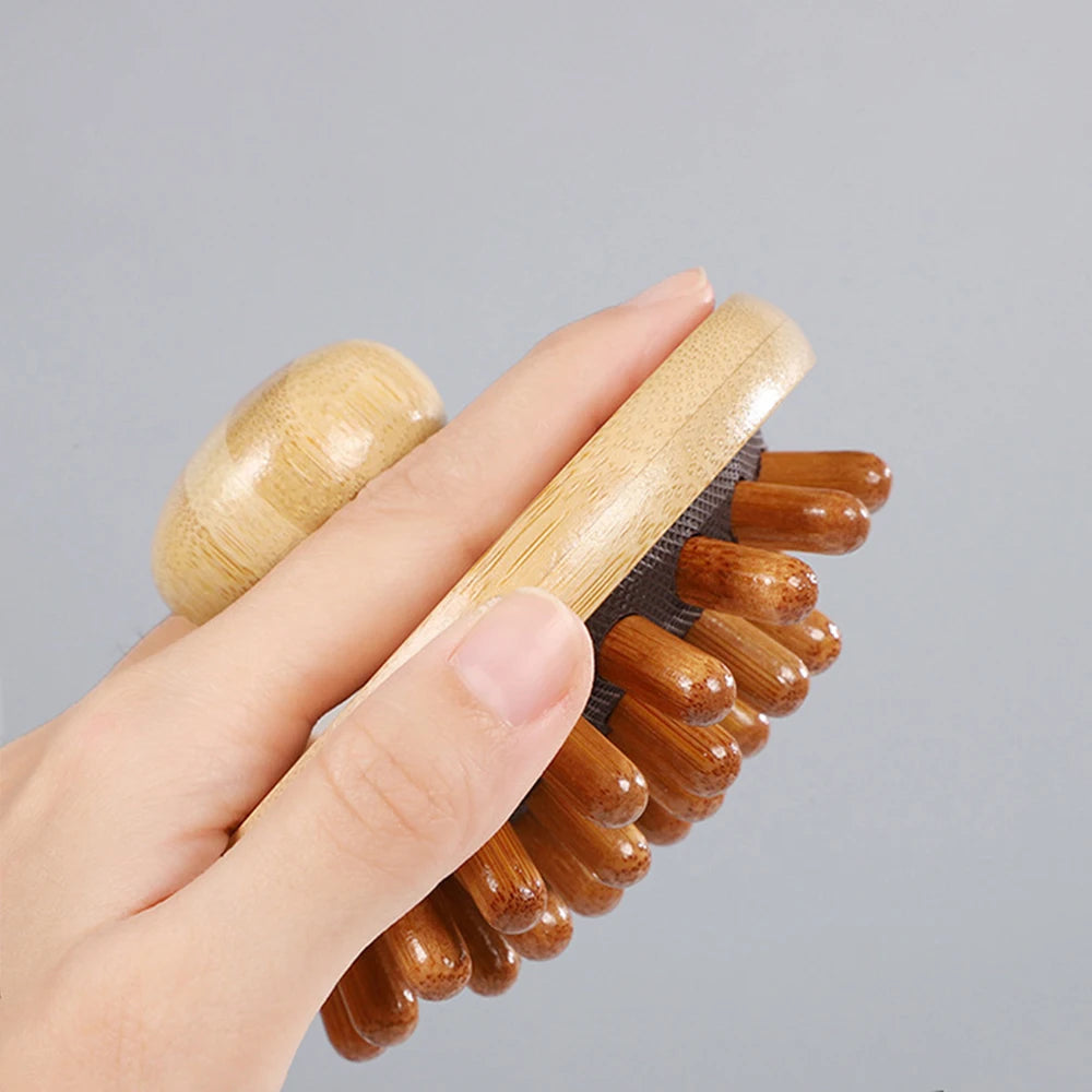 Air cushion massage brush cervical head acupoint massager wooden manual massage tool Peaceful Pleasures Health and Wellness