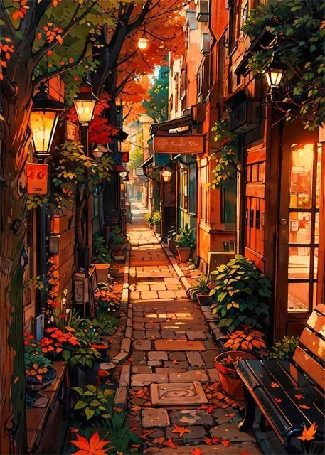 Japanese Sakura Street Canvas Wall Art | Unframed Poster Print Canvas Wall Art Peaceful Pleasures Health and Wellness ZLH5575 30x45cm No Frame