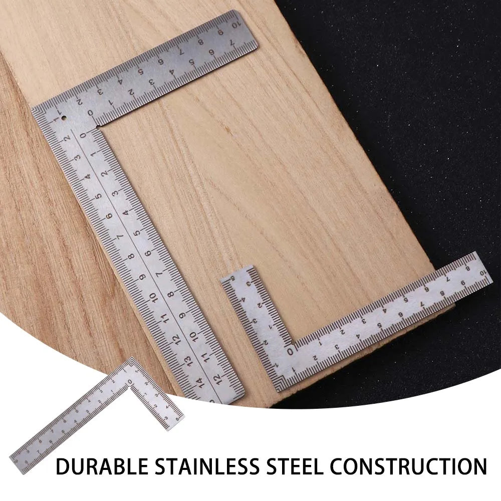 Stainless Steel L Square Ruler Measuring Tool High-Accuracy Metal Ruler Precision Small Frame Mini Ruler School Supplies Peaceful Pleasures Health and Wellness