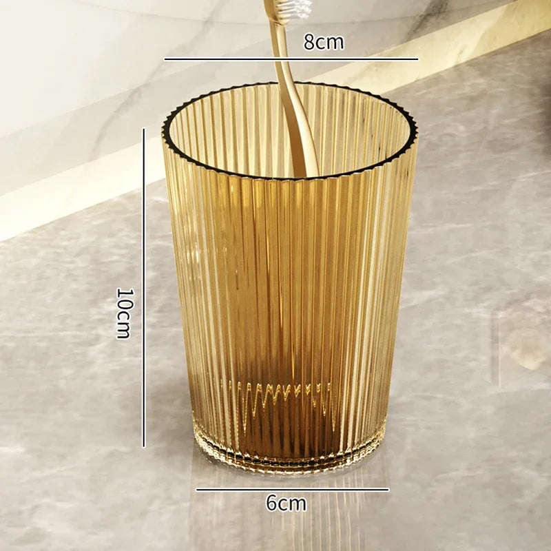 Acrylic Mouthwash Cup Toothbrush Bathroom Cup Light Luxury Style Bathroom Storage Accessories Toothbrush Holder Peaceful Pleasures Health and Wellness Brown cup