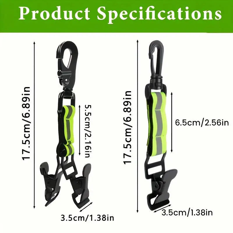 Firefighter Glove Clip Hook with Reflective Strip Portable Hanging Nylon Strap for Outdoor Camping Hiking Rescue Peaceful Pleasures Health and Wellness
