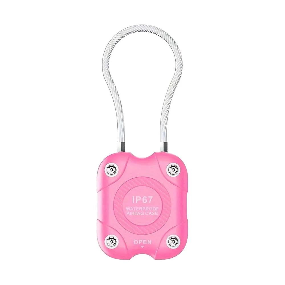Airtag Holder with Wire Cable-Secure Lock Airtag Keychain-360°Hard Protective Air Tag Case Holder for Apple AirTag for Key Chain Peaceful Pleasures Health and Wellness Pink