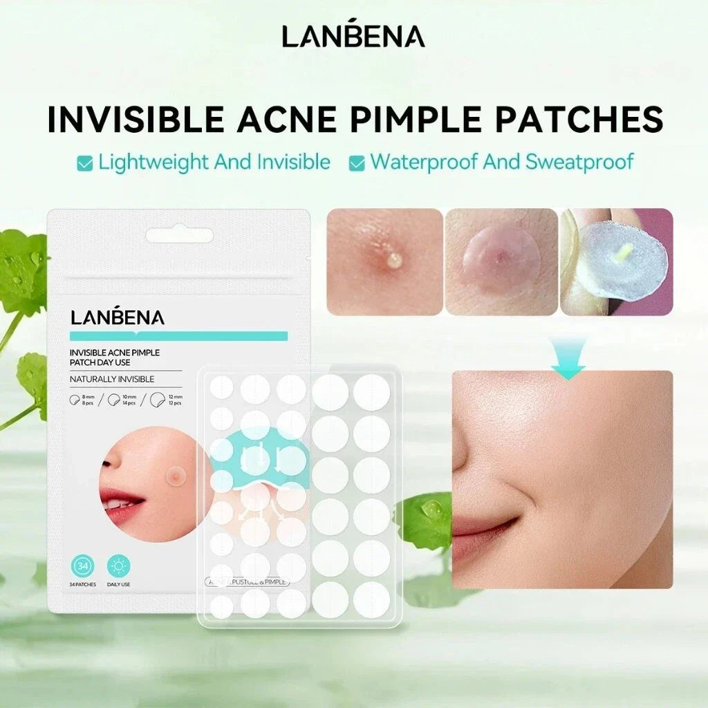 LANBENA Invisible Acne Pimple Patch – Hydrocolloid Blemish Stickers
