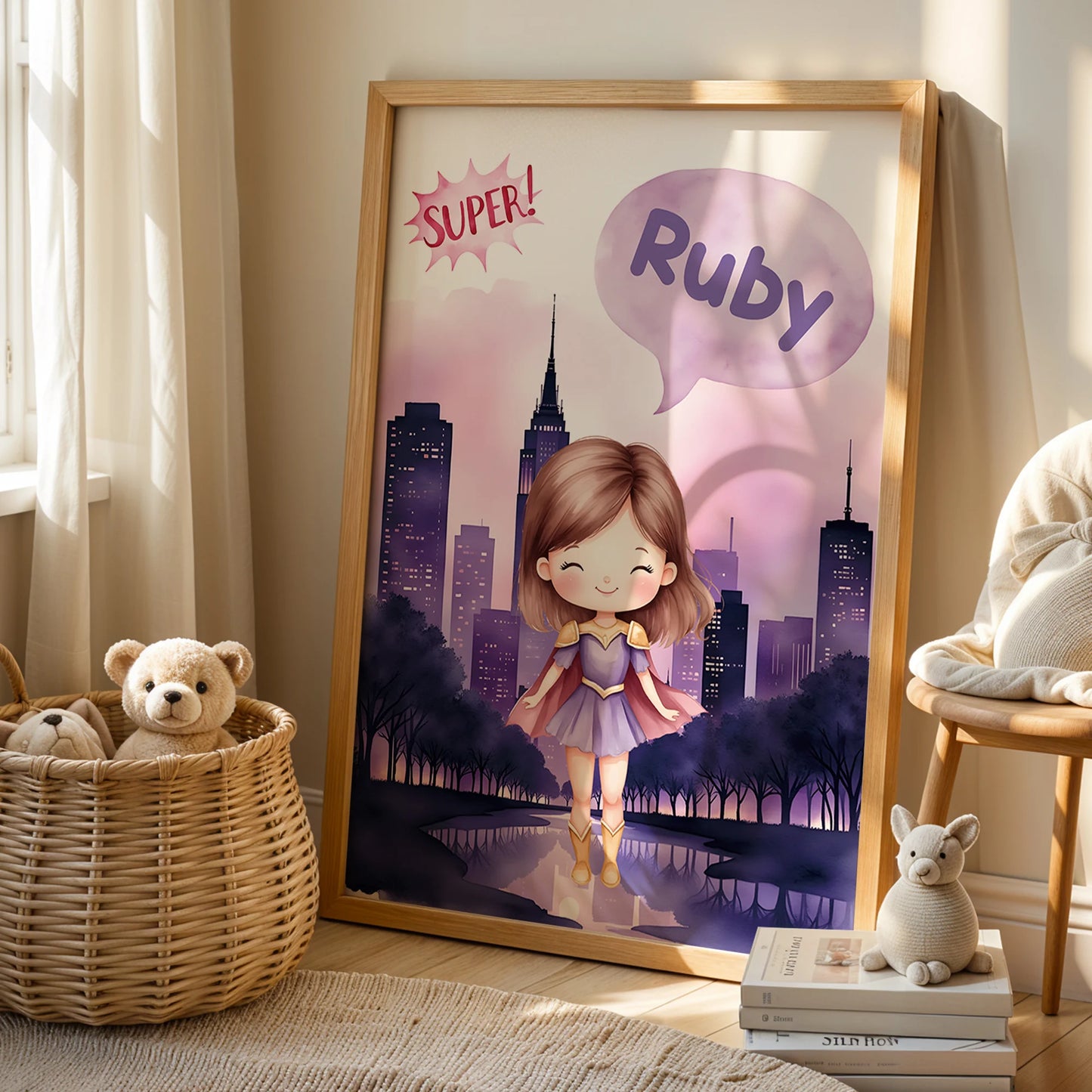 Personalized Superhero Name Canvas Wall Art | Kids Room Decor