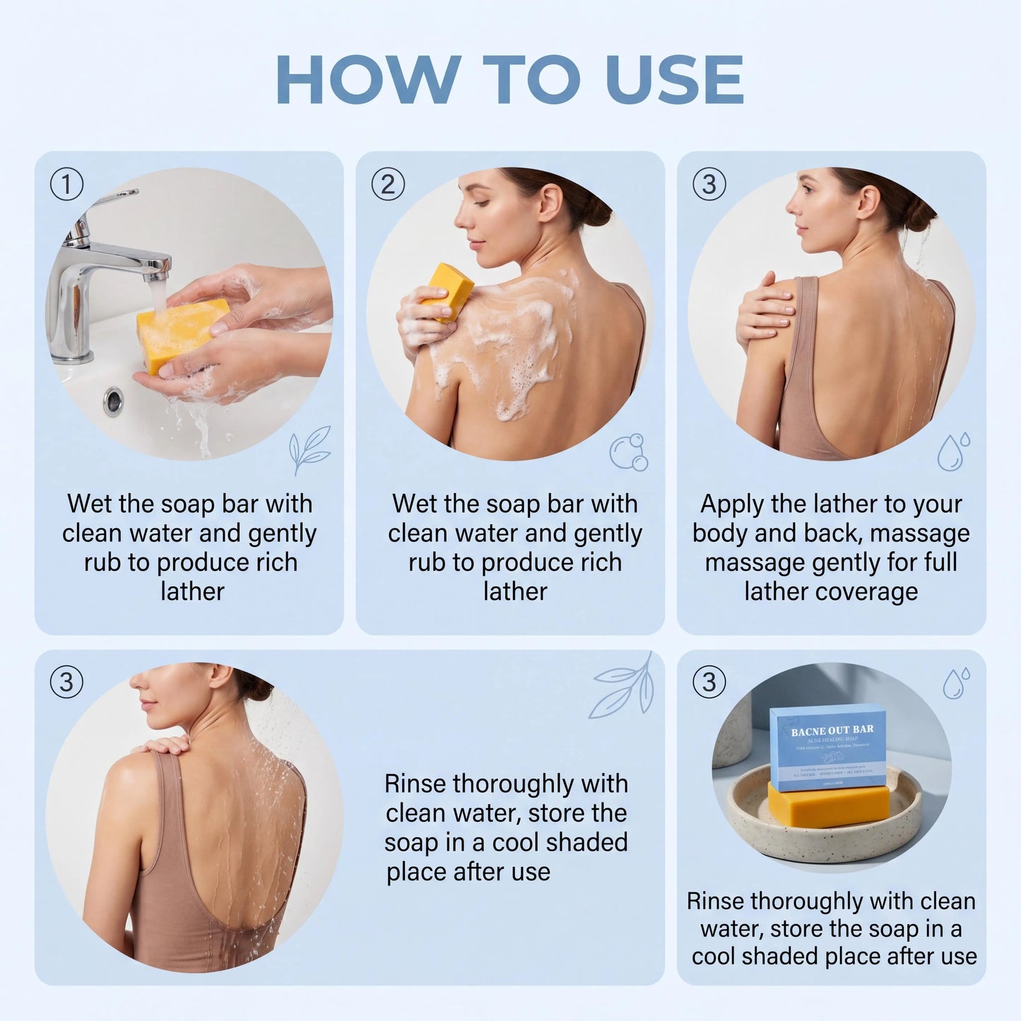 Exfoliating Body Cleansing Soap Eliminate Back Pimples Fade Acne Marks Deep Clean Dirt Oil Control Turmeric Exfoliate Soap Bar Peaceful Pleasures Health and Wellness