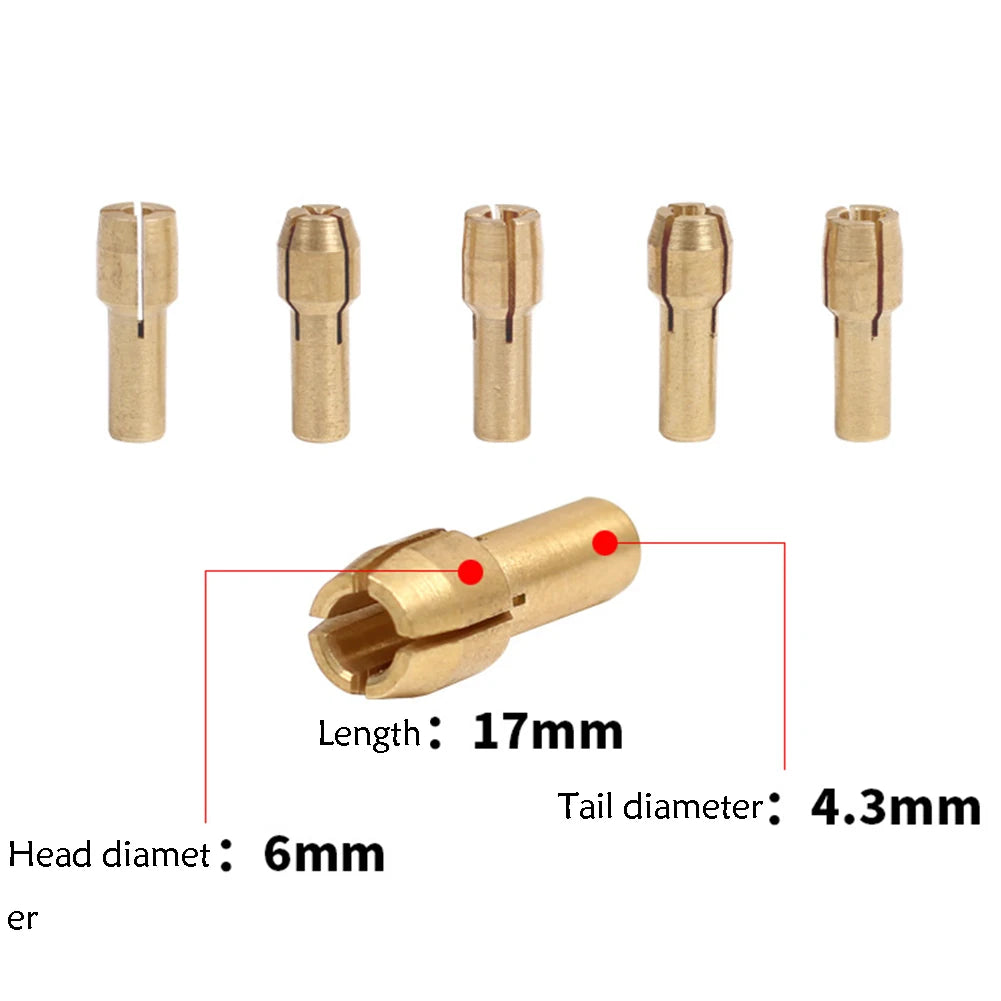 10-Pack Brass Collet Chuck Set for Dremel Rotary Tool (0.5mm–3.2mm) Peaceful Pleasures Health and Wellness