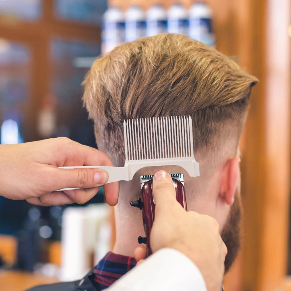 3 Size Barbershop Long Handle Hair Cutting Clipper Comb Barber Curved Positioning Flat Top Comb Salon Supplies Men Styling Tools Peaceful Pleasures Health and Wellness