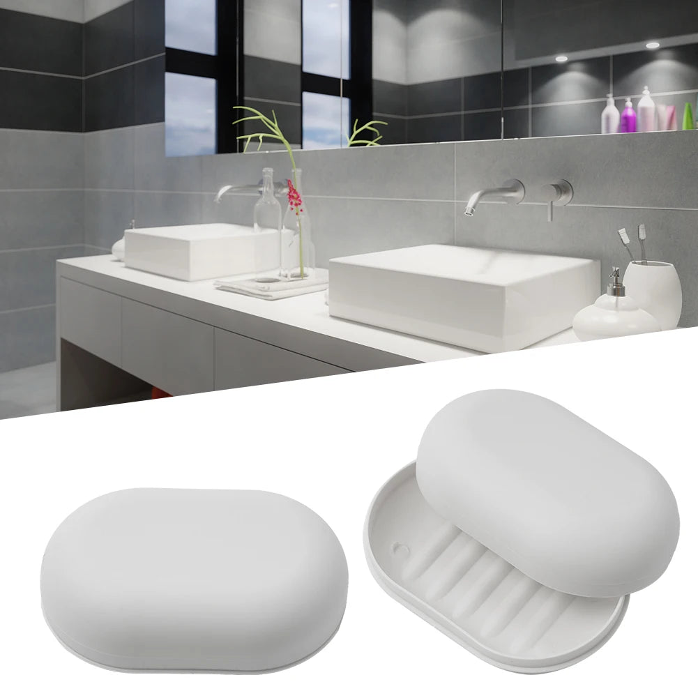 Soap Dish Lid Storage Box Portable Waterproof Travel Home Bathroom