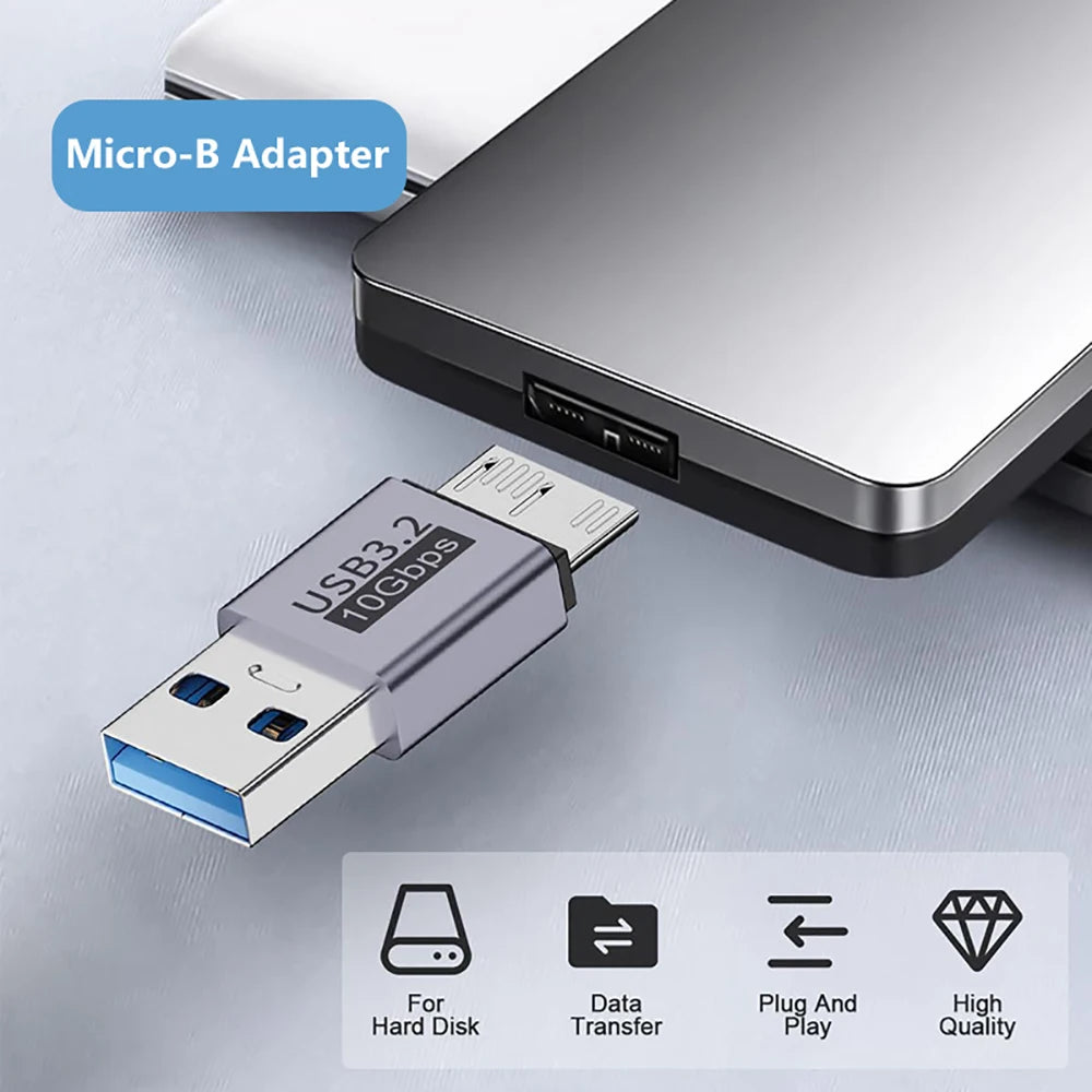 USB-C to Micro-B Adapter | USB 3.0 HDD Cable Connector