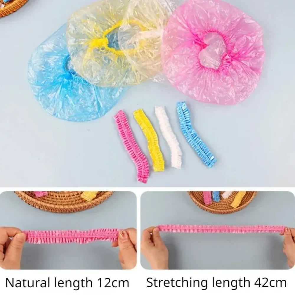 Disposable Caps Bag Transparent Shower Cap Pouch Cosmetic Mesh Cap Water Proof Organizer Hair Bonnet Organizers Home Tent Belt Peaceful Pleasures Health and Wellness
