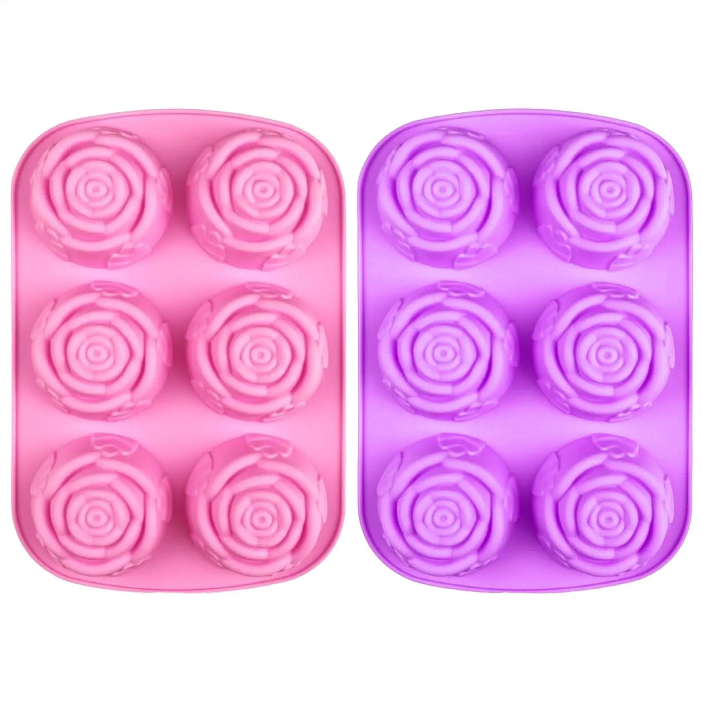 3D Rose Silicone Mold – 6 Cavity Ice, Chocolate & Baking