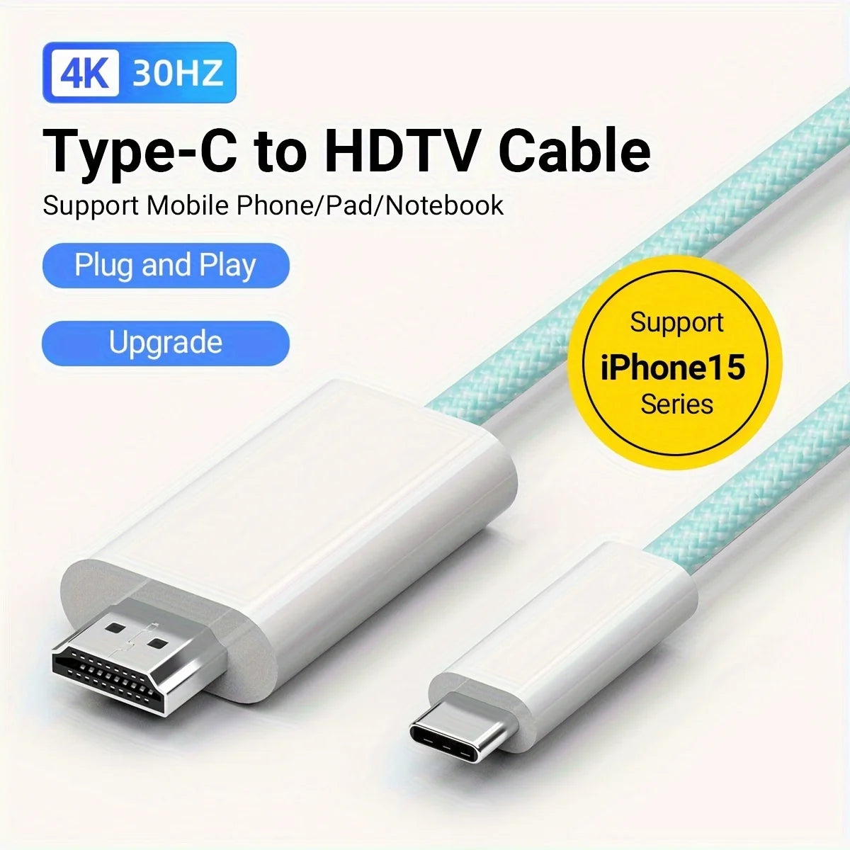 USB-C to HDMI 6ft Cable 4K@60Hz | Thunderbolt 3/4 Compatible