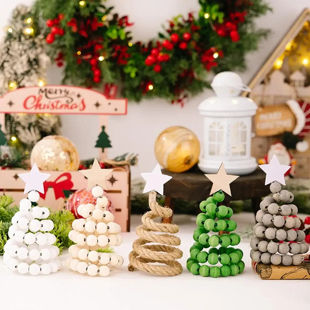 New Nordic Wooden Christmas Tree Ornament 1Pcs Creative Desktop Decoration Christmas Decor Peaceful Pleasures Health and Wellness