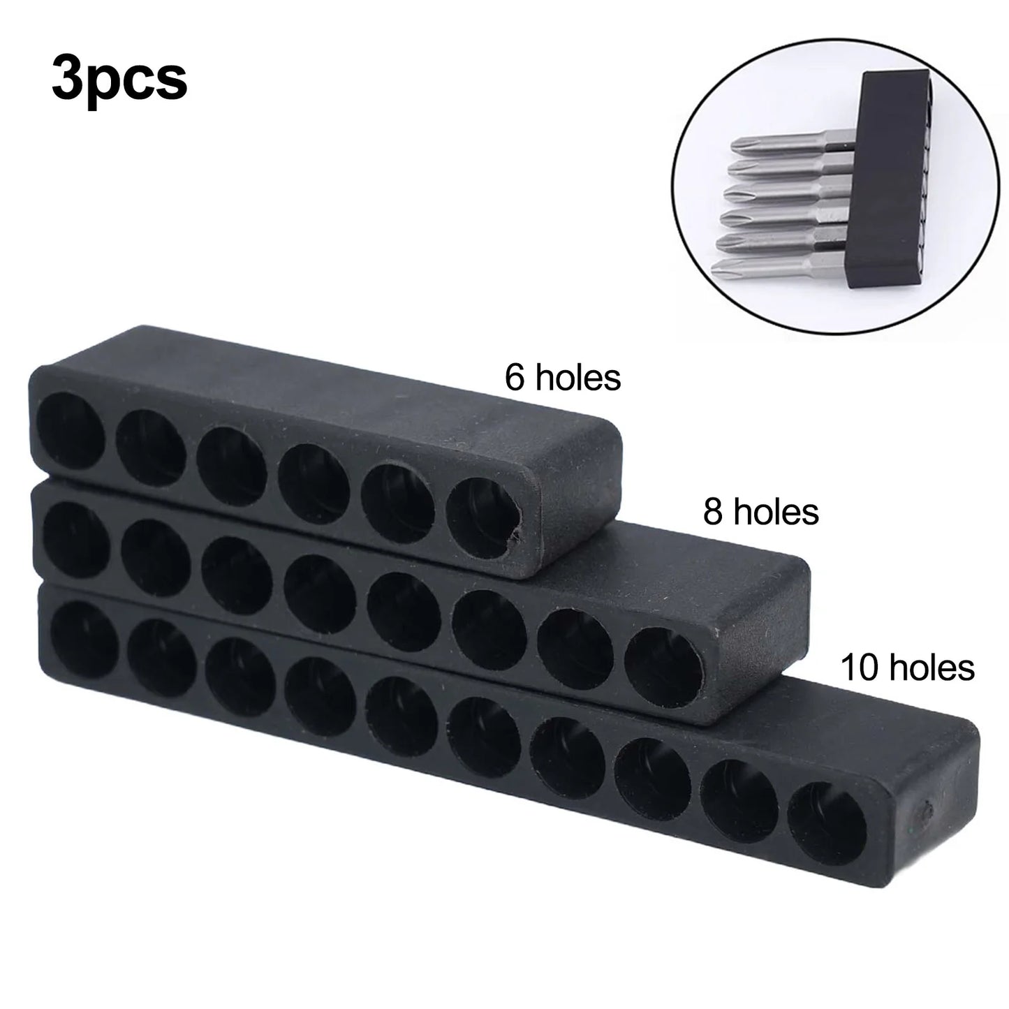 Bit Holder 6 8 10 Hole 1 4 Hex Shank Screwdriver Plastic Storage Box