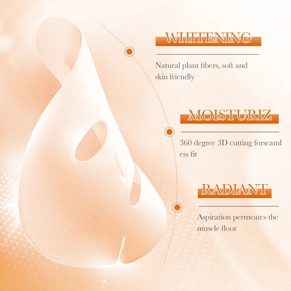 BIOAQUA Vitamin C Whitening Face Mask – Anti-Aging, 10pc Set