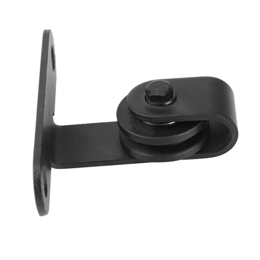 Y51A-2X Sliding Barn Door Hardware Kits Top Mounted Hanging Rail Hanger Track Steel Closet Door Roller Rail For Single Door-B Peaceful Pleasures Health and Wellness Black