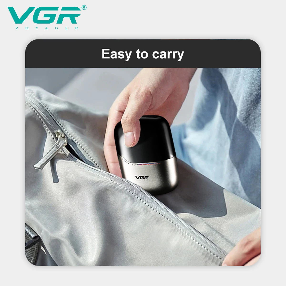 VGR Mini Double Head Shaver, Reciprocating Head, Men's Shaver, Apply to Face, Scrape White Hair, Cleaning and Trimmer V-379 Peaceful Pleasures Health and Wellness
