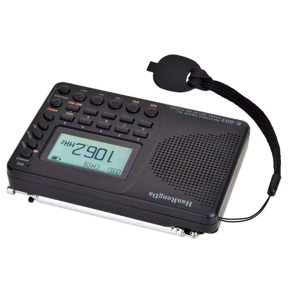 USB MP3 Digital Recorder Support TF Card Bluetooth Radio HRD-603