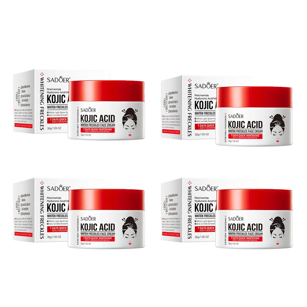 1/2/4pcs SADOER Kojic Acid Face Cream Moisturizing Freckle Removing Creams Brightening Hydrating Facial Cream Skin Care Products Peaceful Pleasures Health and Wellness 4pcs