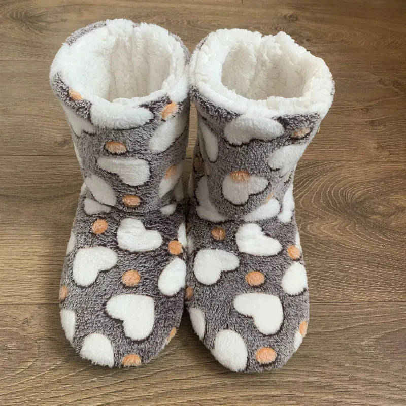 Women's Plush Ankle Boot Slippers | Non-Slip Warm Fluffy