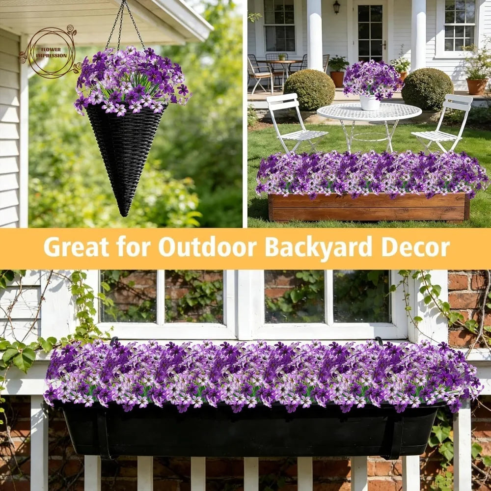 6-Pack UV Resistant Artificial Pansy Silk Flowers – Indoor & Outdoor