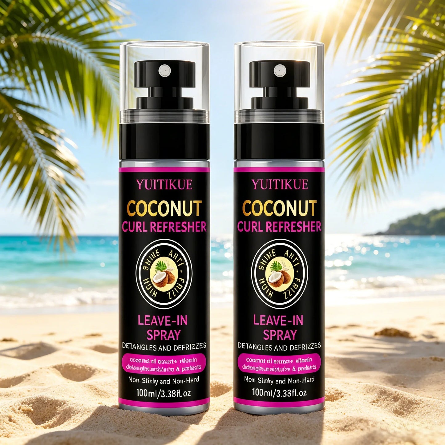 YUITIKUE Coconut Curl Refresher Spray | Leave-In Detangler