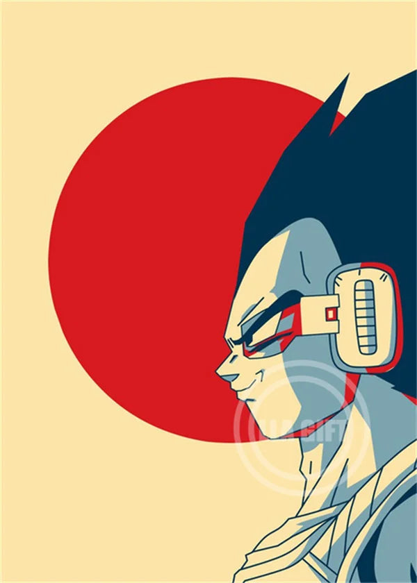 Classic Japanese Anime Surrounding Dragon Ball Goku Vegeta Poster Vintage Canvas Painting Print Picture Children Gift Cuadros Peaceful Pleasures Health and Wellness B 40x50cm