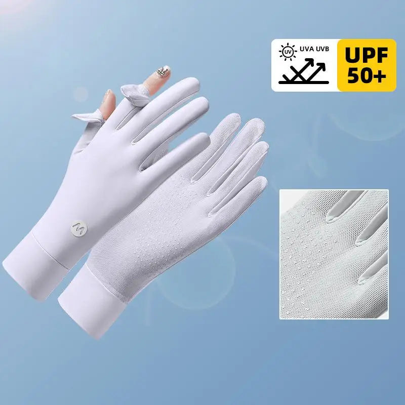 Women's Ice Silk UV Sun Protection Gloves | Lightweight Summer