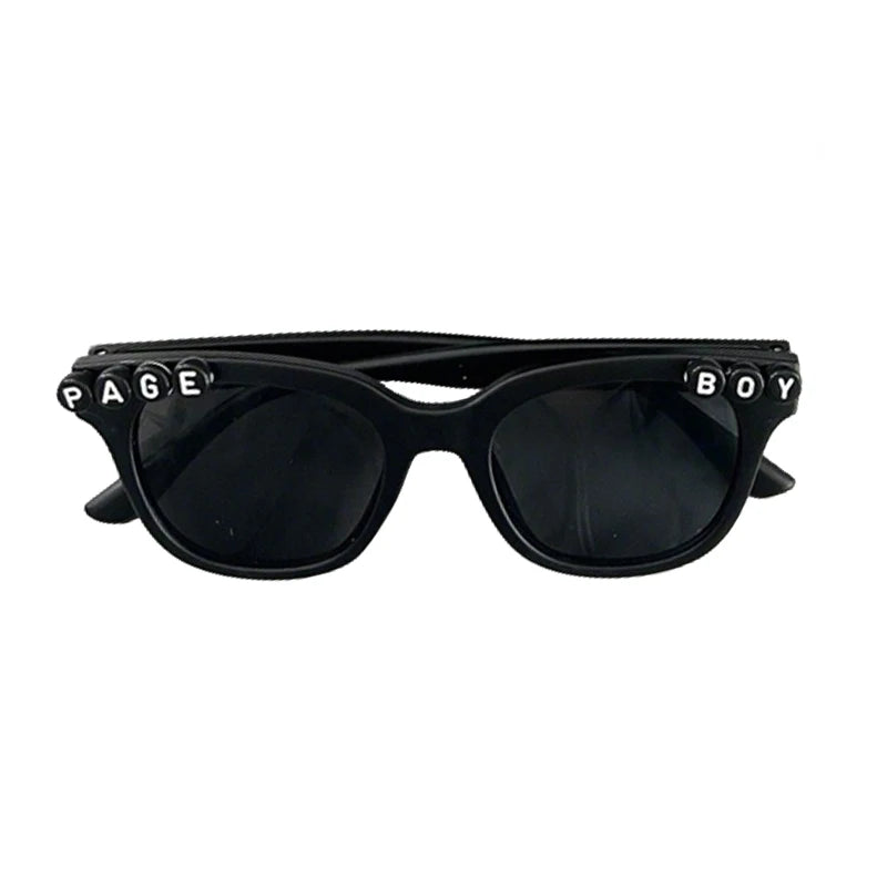Page Boy Black Square Sunglasses | Ring Bearer Gift for Boys